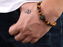 Carica l&#39;immagine nel visualizzatore di Gallery, COAI Bracciale Leone in Pietre Naturali Benefiche, Occhio Di Tigre Marrone