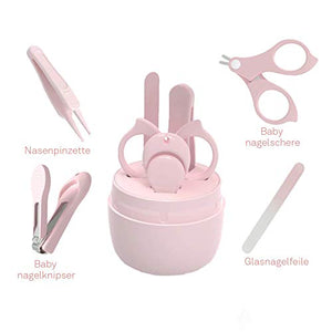 Set Manicure per Neonato, Kit Unghie Neonati 4-in-1 Baby, con rosa - Ilgrandebazar
