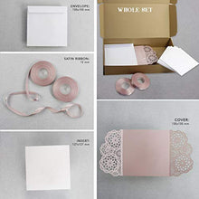 Carica l&#39;immagine nel visualizzatore di Gallery, 50 CARTE CONFEZIONE Partecipazioni matrimonio taglio laser fai da te inviti... - Ilgrandebazar