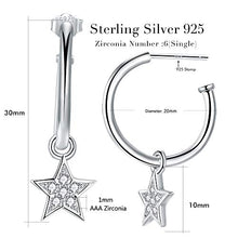 Carica l&#39;immagine nel visualizzatore di Gallery, Lydreewam Orecchini Cerchio Donna Argento Sterling 925 Stella/Luna Stella - Ilgrandebazar