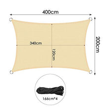 Carica l&#39;immagine nel visualizzatore di Gallery, MVPower Tenda a Vela 2x4m Rettangolo, Parasole Esterno, Telo da