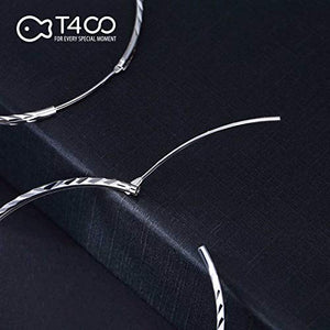 T400 Jewelers Orecchini Cerchio Argento Sterling 925 Diamond Cut Creoli 55mm