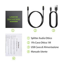 Carica l&#39;immagine nel visualizzatore di Gallery, LiNKFOR 1X3 Splitter Ottico Audio 3 Porte 5.1CH SPDIF Digitale 1 In...