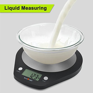 ACCUWEIGHT Bilancia Digitale da Cucina Bilance Alimenti Elettronica con Nero - Ilgrandebazar