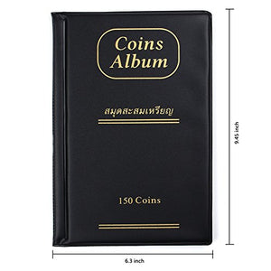 MUAI 150 Pockets Coin Collection Album, Collectors Holder Book Suitable... - Ilgrandebazar