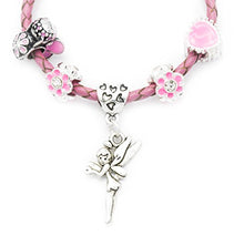 Carica l'immagine nel visualizzatore di Gallery, Bracciale in pelle rosa per bambine “My first Fairy” sacchetto regalo di... - Ilgrandebazar