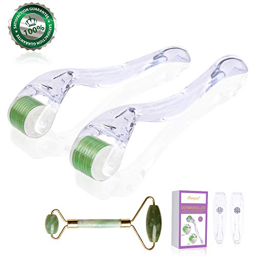 Anmyox Derma Roller Micro aghi Kit per viso e corpo, clear-green - Ilgrandebazar