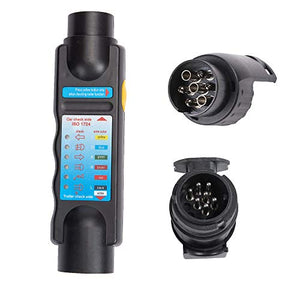 ETUKER Rimorchio Tester 7 Poli, 7 Pin rimorchio leggero tester + Adattatore - Ilgrandebazar