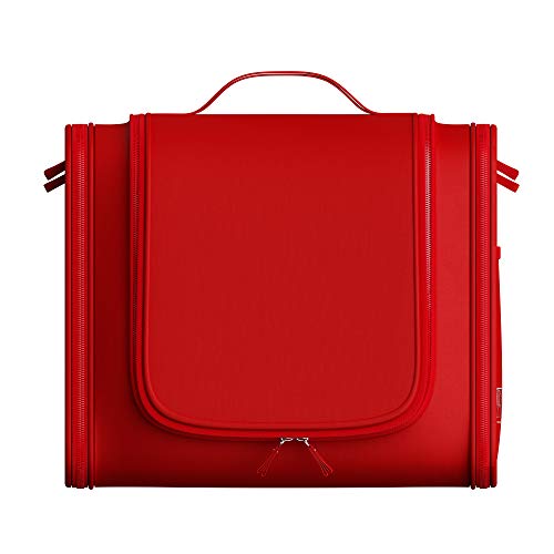 Beauty Case Da Viaggio Uomo Donna Moderno Morbido Elegante 1a Classe Rosso - Ilgrandebazar