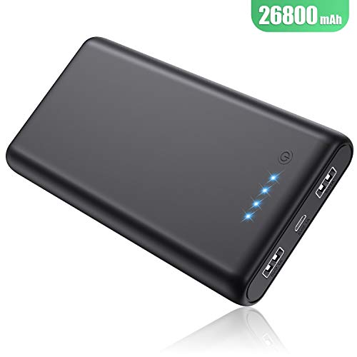 Ekrist Powerbank 26800mAh【Alta capacità & Ricarica Rapida】 Caricatore Nero - Ilgrandebazar