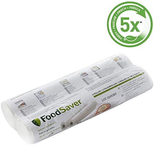 FoodSaver Rotolo Termosigillabile per Macchina per Sottovuoto Alimenti, 28 cm x 5.5 m, senza BPA, 2 Pezzi