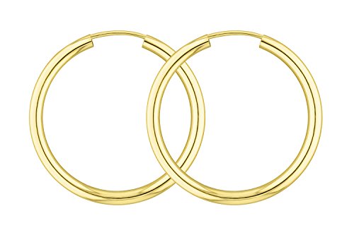 EDELWEISS Orecchini a Cerchio di 30 mm realizzati in oro giallo 585 750 333,... - Ilgrandebazar