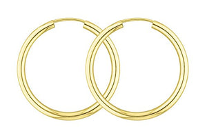 EDELWEISS Orecchini a Cerchio di 30 mm realizzati in oro giallo 585 750 333,... - Ilgrandebazar