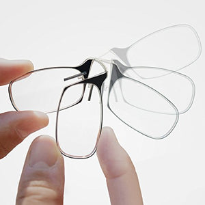 ThinOptics Occhiali da lettura con custodia 2.00 resistenza, Trasparente - Ilgrandebazar