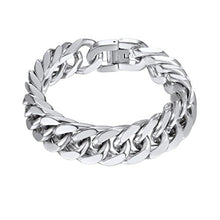 Carica l&#39;immagine nel visualizzatore di Gallery, PROSTEEL Bracciale Uomo a Catena Cubana Grossa Robusta, Argento - 17 Mm - Ilgrandebazar