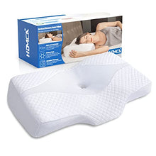 Carica l'immagine nel visualizzatore di Gallery, HOMCA Cuscino Cervicale Ergonomico Cuscino Ortopedico Memory Foam Sostenere Testa, Collo, Spalle, Federa Lavabile, 61 x 41 x 11/9cm
