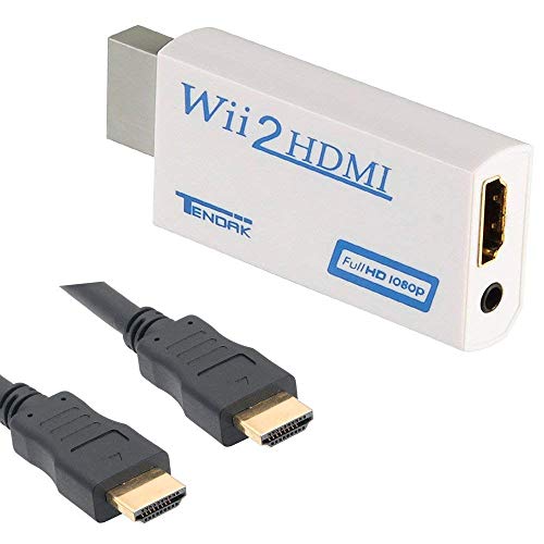 Goldoars Convertitore da Wii a HDMI Adattatore a 720P/1080P e Bianco