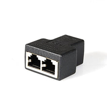 Carica l'immagine nel visualizzatore di Gallery, COVVY RJ45 Connettore Femmina Splitter Rete Adattatore 1Pcs, black - Ilgrandebazar