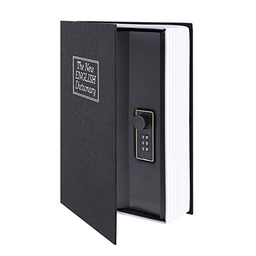 Ohuhu Cassaforte a Forma di Libro con Lucchetto a Combinazione Nero - Ilgrandebazar