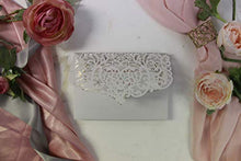 Carica l&#39;immagine nel visualizzatore di Gallery, 50 CARTE CONFEZIONE Fai da te apribile taglio laser inviti matrimonio... - Ilgrandebazar