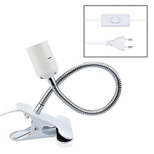 Carica l&#39;immagine nel visualizzatore di Gallery, Bonlux Portalampada a E27 con Morsetto e Spina CA Standard Bianco + Argento - Ilgrandebazar