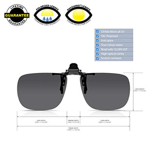 Read Optics Clip-On Sunglasses: Lenti Polarizzate Flip-Up per Occhiali grigio - Ilgrandebazar