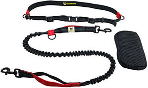 Guinzaglio mani libere per cani da jogging | Rosso e nero elastico e... - Ilgrandebazar