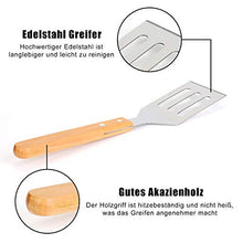Carica l&#39;immagine nel visualizzatore di Gallery, EKKONG 4 Pezzi Set Utensili Barbecue, Accessori Barbecue in Acciaio 4pcs