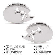 Carica l&#39;immagine nel visualizzatore di Gallery, Monkimau Orecchini da ragazza a forma di riccio, in argento Sterling 925...