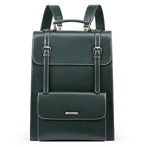 ECOSUSI Borsa Messenger in Pelle PU 15.6 Pollici Pollici, Verde scuro