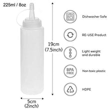 Carica l&#39;immagine nel visualizzatore di Gallery, Bottiglia Squeeze di Plastica, 8pcs 8oz per con Tappi,...