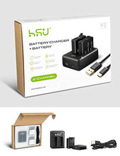 Carica l&#39;immagine nel visualizzatore di Gallery, HSU - Batteria e caricatore doppio compatibile per Gopro Hero Per 5 6 7