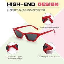 Carica l&#39;immagine nel visualizzatore di Gallery, GQUEEN Occhiali da Sole a Gatto Protezione UV Y Nero &amp; Rosso - Ilgrandebazar