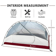 Carica l'immagine nel visualizzatore di Gallery, Forceatt Tenda Campeggio per 2-3 Persone, 2-Person-Grigio e Rosso Vino