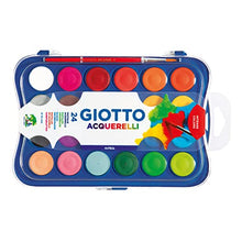 Carica l&#39;immagine nel visualizzatore di Gallery, Giotto Acquerelli Tempere Ad Acquerello + 1 Pennello, 30 Mm, 24 Unità, Confezione Da 1, Multicolore (Confezione da 1)