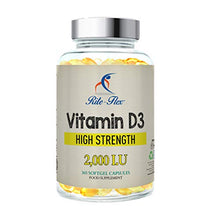 Carica l'immagine nel visualizzatore di Gallery, Rite-Flex Vitamin D3 2000IU (50μg) per supporto osseo - sistema congiunto e...