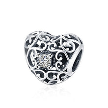 Carica l&#39;immagine nel visualizzatore di Gallery, HMILYDYK, charm a forma di cuore in argento sterling con cristalli Swarovski... - Ilgrandebazar