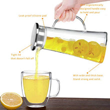 Carica l'immagine nel visualizzatore di Gallery, Brocche e Caraffe,BOQO Caraffa Vetro,Coperchio in Acciaio Inox,Brocca...