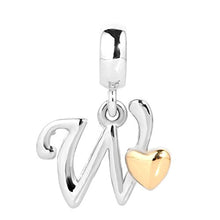 Carica l&#39;immagine nel visualizzatore di Gallery, Uniqueen - Ciondolo per braccialetti a forma di lettera (A-Z) con cuoricino... - Ilgrandebazar