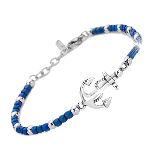 SAGA GIOIELLI BRACCIALE UOMO ANCORA ACCIAIO (BLU)