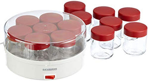 Severin JG 3519 Yogurtiera con 14 Vasetti, Bianco/Rosso
