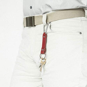 Rosso Moschettone catenine portachiavi in pelle, anello, con... - Ilgrandebazar