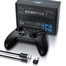 Carica l&#39;immagine nel visualizzatore di Gallery, CSL - Gamepad wireless per PC - Design Xbox - USB dongle da 2,4 Ghz - Stick...