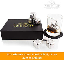 Carica l&#39;immagine nel visualizzatore di Gallery, Esclusivo Whisky Stones Set di Regalo in Acciaio Inox - 8 Cubetti di...