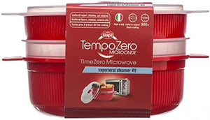 Snips VAPORIERA per microonde - 4 lt 2 Tier Steamer 4L, Roso - Ilgrandebazar