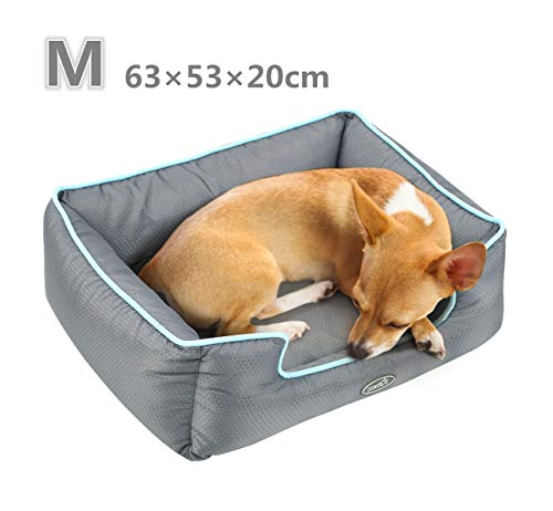 Cuccia per Cani Sfoderabile Cuscino Rettangolare in M( 63×53 cm), Grigio - Ilgrandebazar
