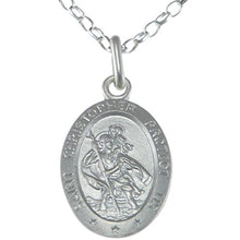 Carica l'immagine nel visualizzatore di Gallery, ciondolo ovale San Cristoforo Argento sterling conc ollana 40cm - 20mm x 9mm - Ilgrandebazar