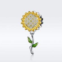 Carica l&#39;immagine nel visualizzatore di Gallery, Ciondolo a forma di girasole, in argento Sterling 925, smaltato, per... - Ilgrandebazar