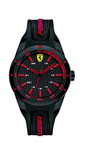 Orologio unisex analogico al quarzo cinturino in silicone nero e rosso,... - Ilgrandebazar