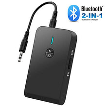 Carica l&#39;immagine nel visualizzatore di Gallery, Trasmettitore Ricevitore Bluetooth 5.0, 2 in 1 Adattatore Nero